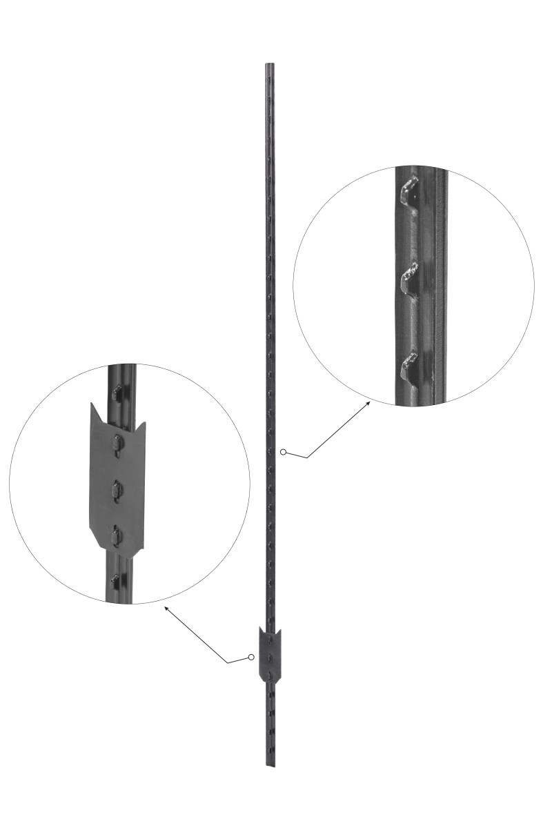 12FT Corrosion Resistant Steel T-Post for Wire Fencing Applications