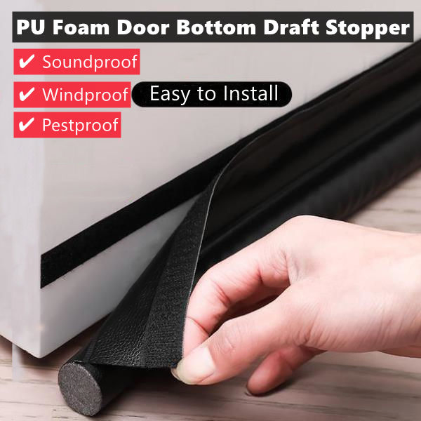 Adjustable PU EPE Foam Soundproof Door Draft Stopper Reduce Noise and Block Cold Air & Breeze Door Seal Sweep Bottom Seal