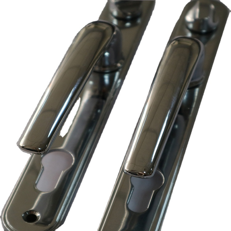 Bright Chrome Zinc Aluminum Sliding Door Handle and Lock Set