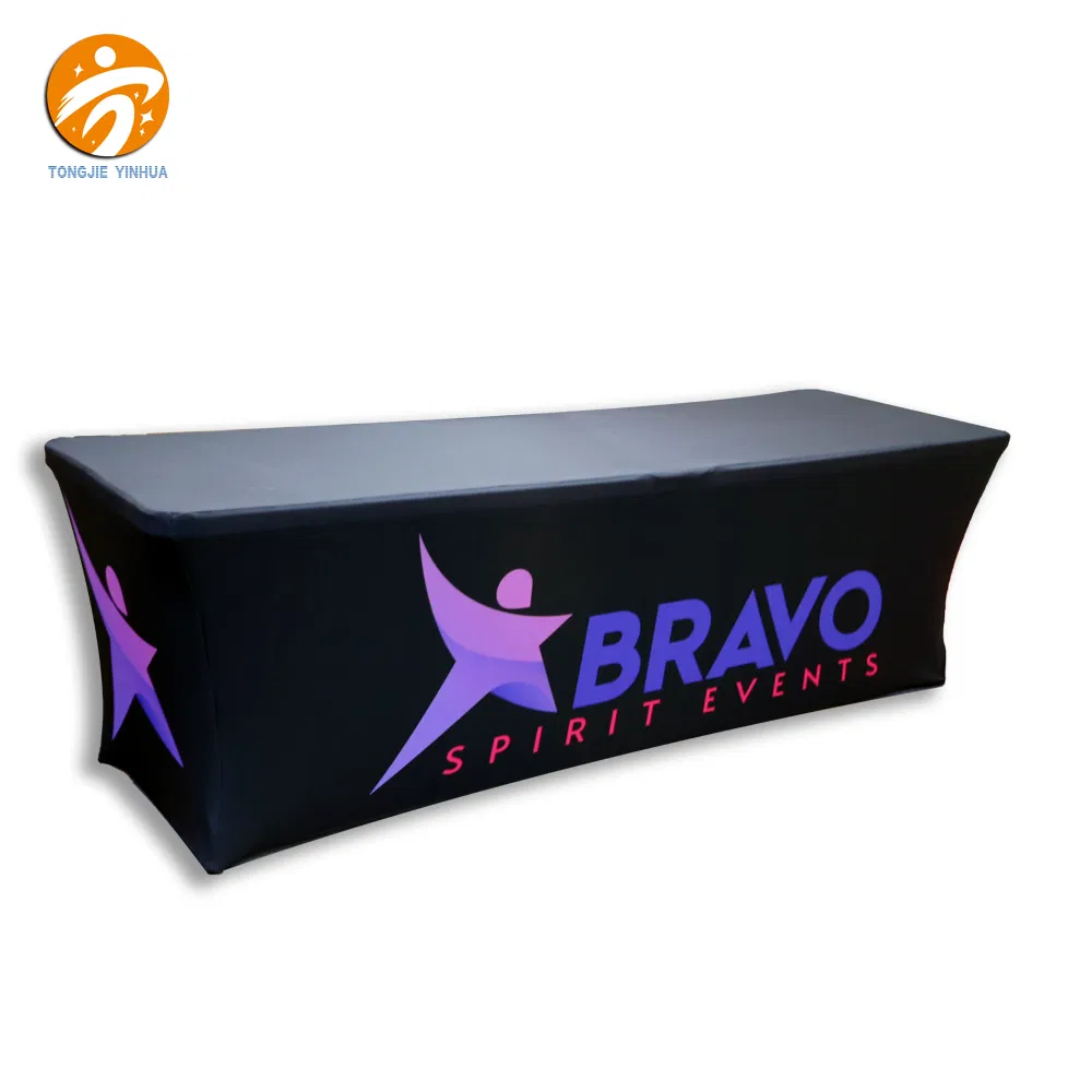Custom Table Cloth Cover with Business Logo or Text Stretch Tablecover