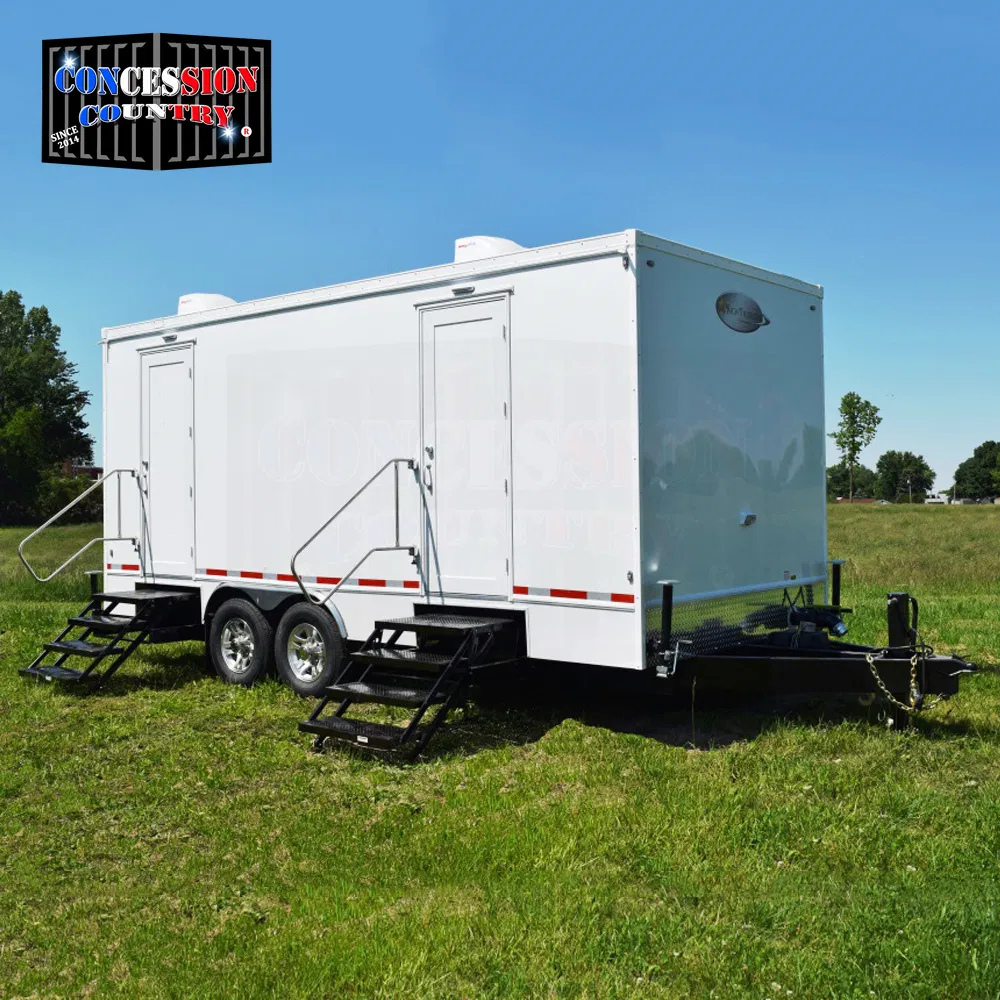 Mobile 4 Stall Bathroom Outdoor Restroom Used Portable Toilet Trailers for Sale