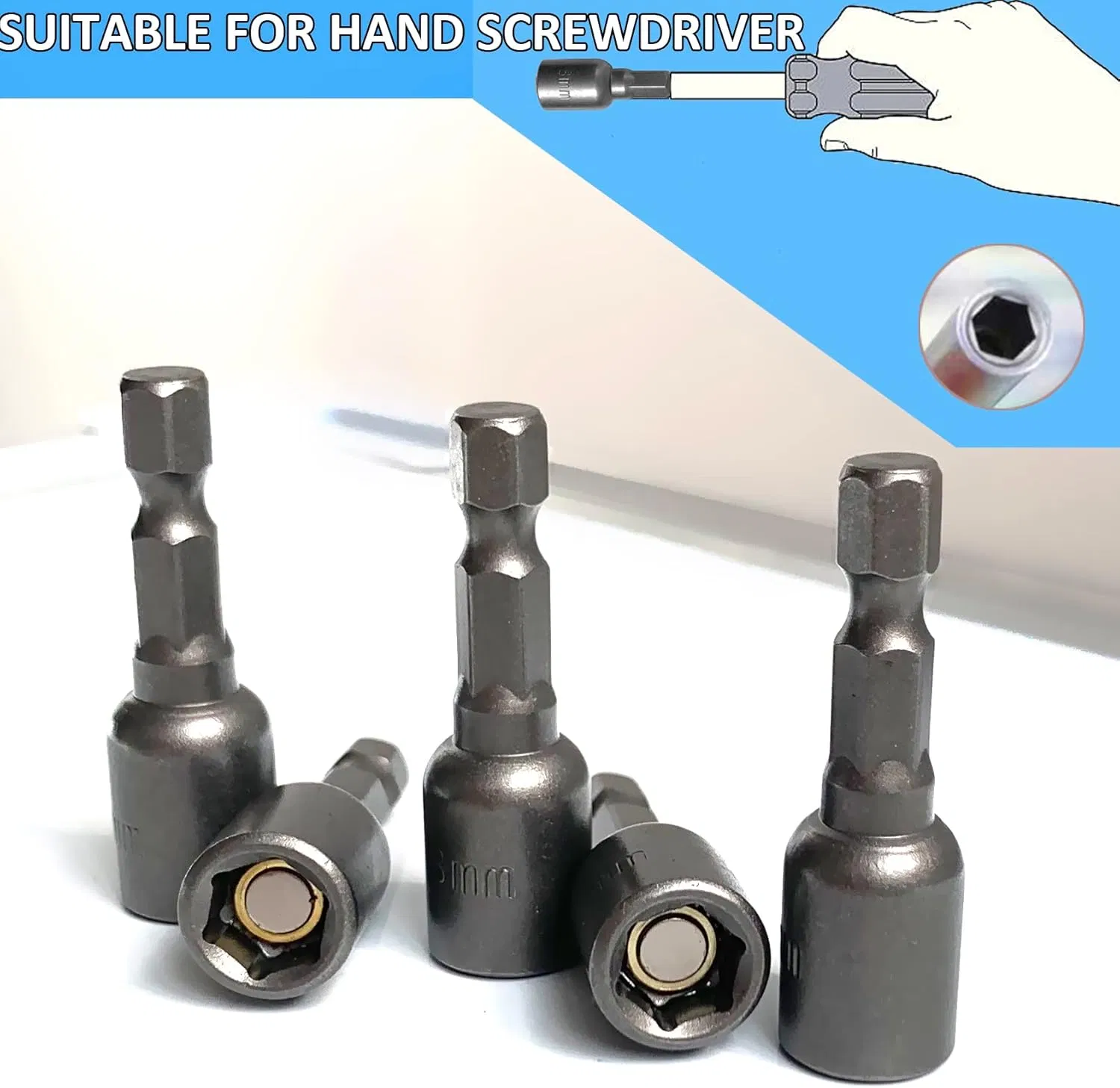 Durable Nut Driver Adapter - Hex Shank Quick Change Socket for Impact Tools