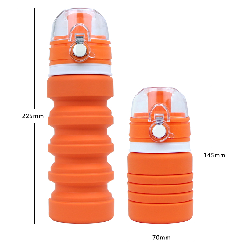 Multicolor Travel BPA Free Silicone Collapsible Cup with Lid for Outdoor Sports