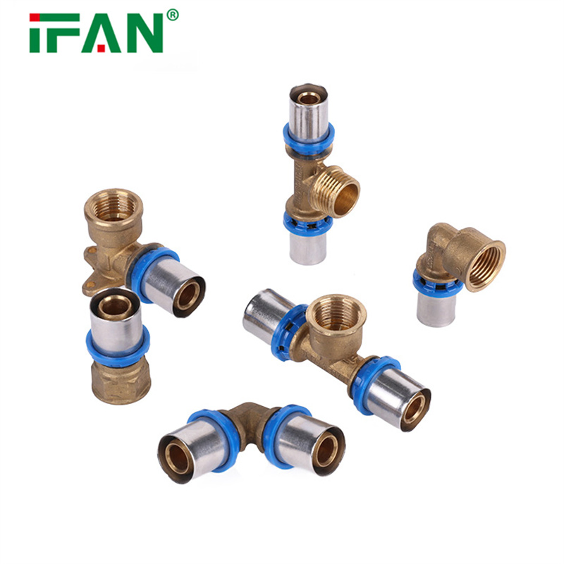 Ifan New Design Pex Press Fittings Water Supply Brass Press Fittings 16-32mm Tube Connector Thread Brass Pex Fittings