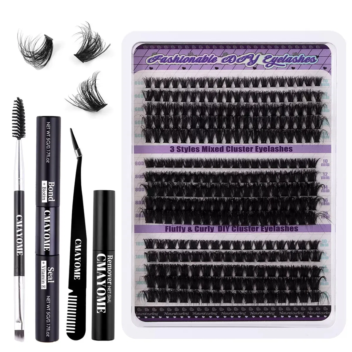 Individual Lashes Mixed Tray Faux Lash Clusters Eyelashes Extensions