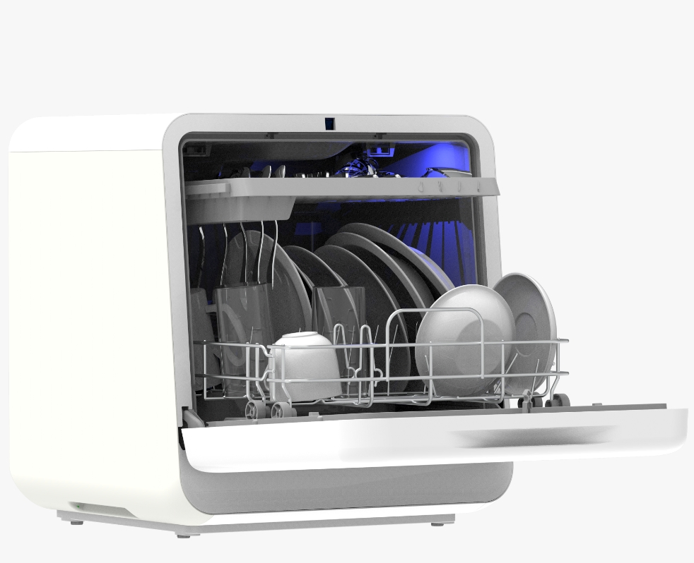 Professional Mini Countertop Portable Dishwasher, Transparent Window
