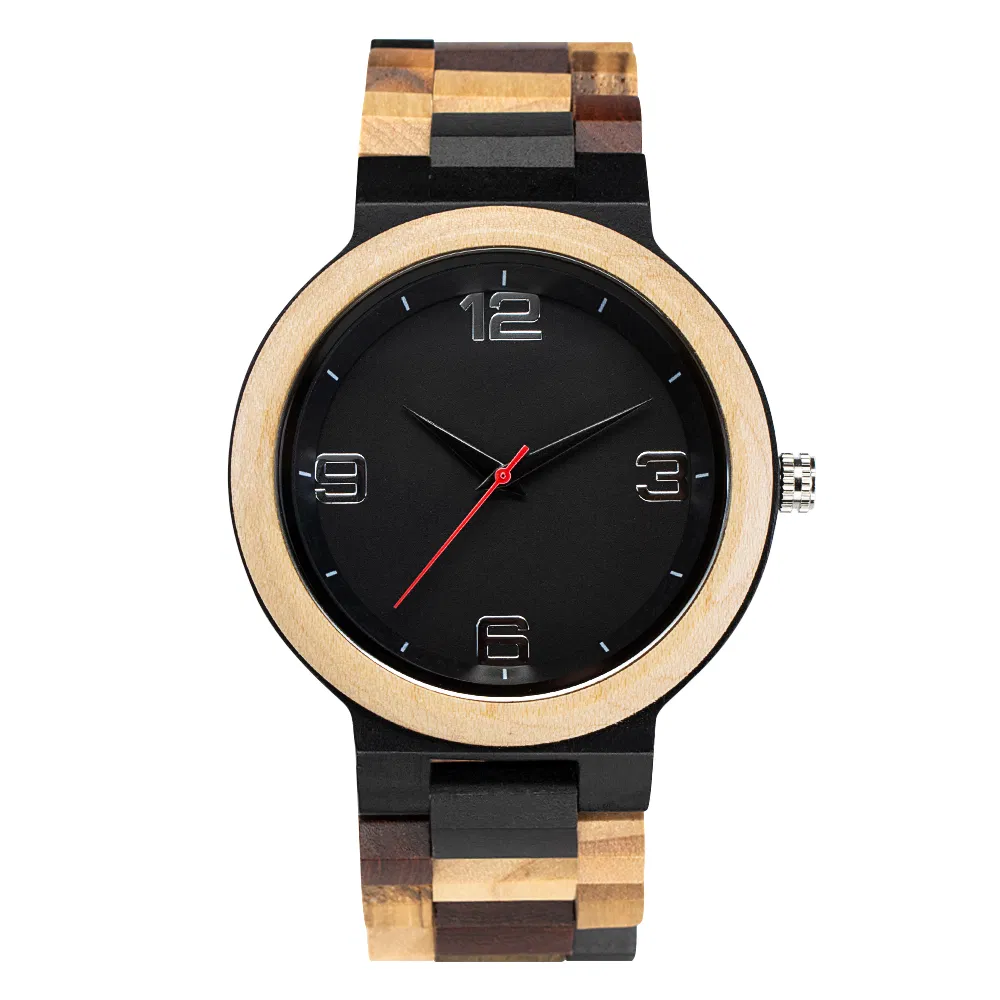 Watch Factory Direct Price Custom Logo Men Light Wood Watch Arabic Numbers Japan Movement Fashionable Wooden Watch for Men