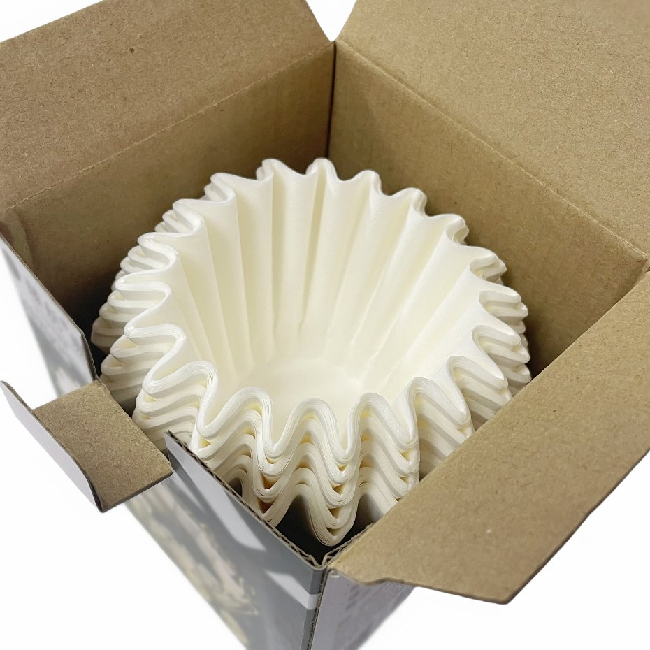 American Style Biodegradable Basket Wave Bowl Shape Coffee Filter Paper for 1-4 Cups