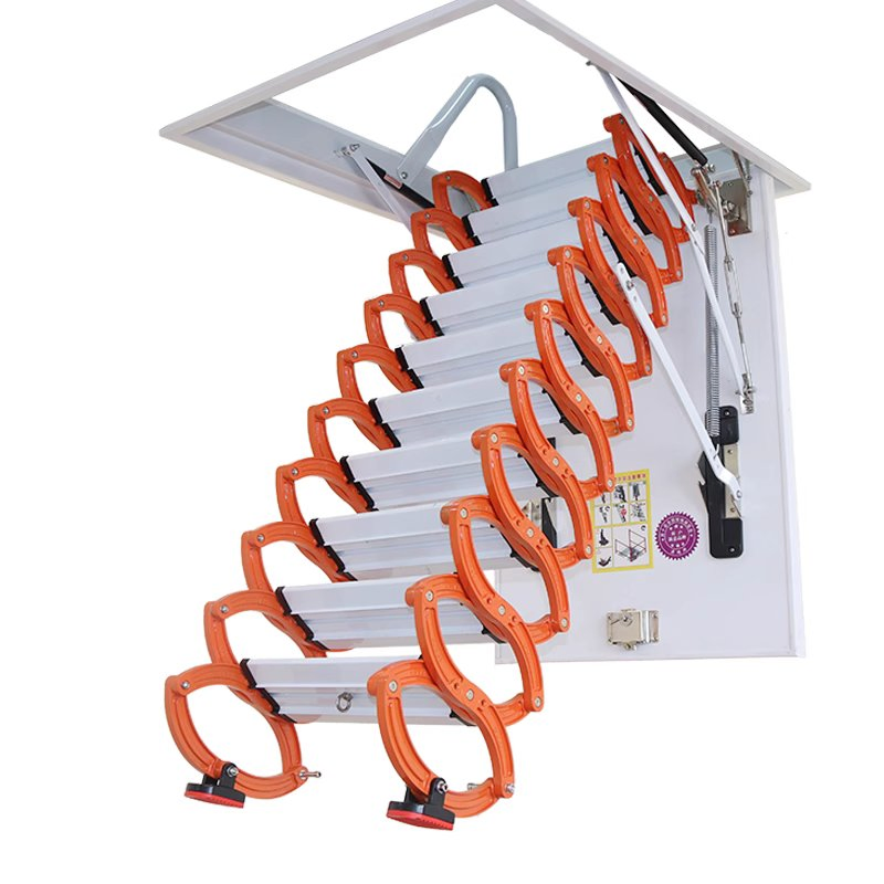 Indoor Loft Ladder Ceiling Mounted Manually Operated Retractable Attic Extending Stairs