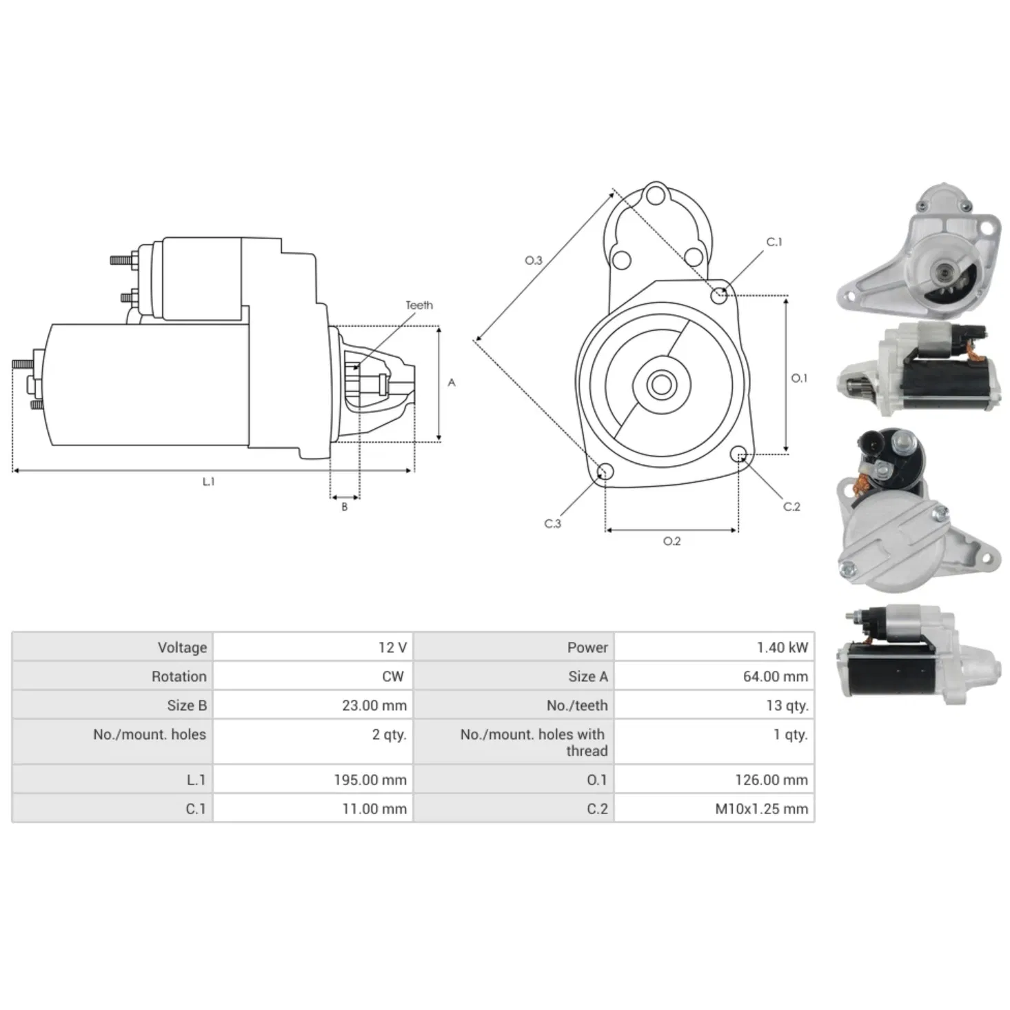 Стартер Bosch 0-001-194-006 для автомобиля
