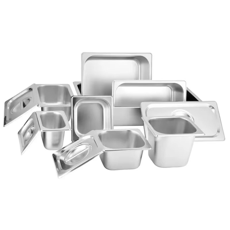 Full-Size Gn 1/1 Stainless Steel Pan European-Style Buffet Tray Metal Food Pan for Hotel, Restaurant & Catering Use