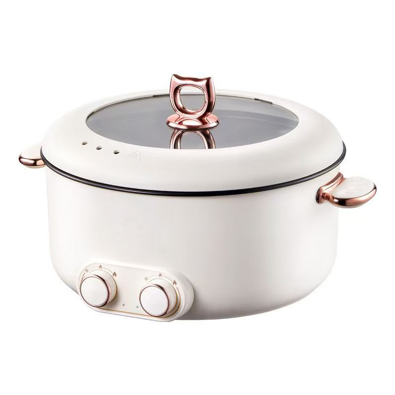 Two-Compartment Hot Pot Cooker for Frying, Roasting, and Stewing