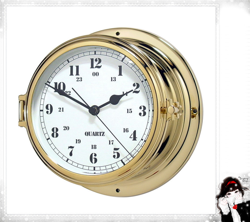 Elegant Nautical Quartz Wall Clock with Arabic Numbers