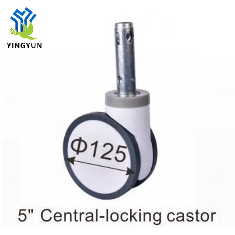 China Hospital Bed Central Locking 5" Castor Medical Casters Wheels Factory