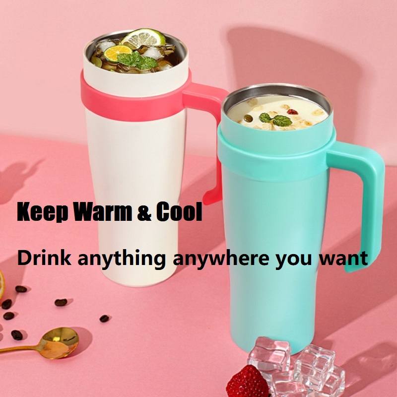 30oz 40oz Vacuum Tumbler Double Wall Stainless Steel Thermos Insulated Flask Auto Cup Water Bottle with Handle Lid Straw