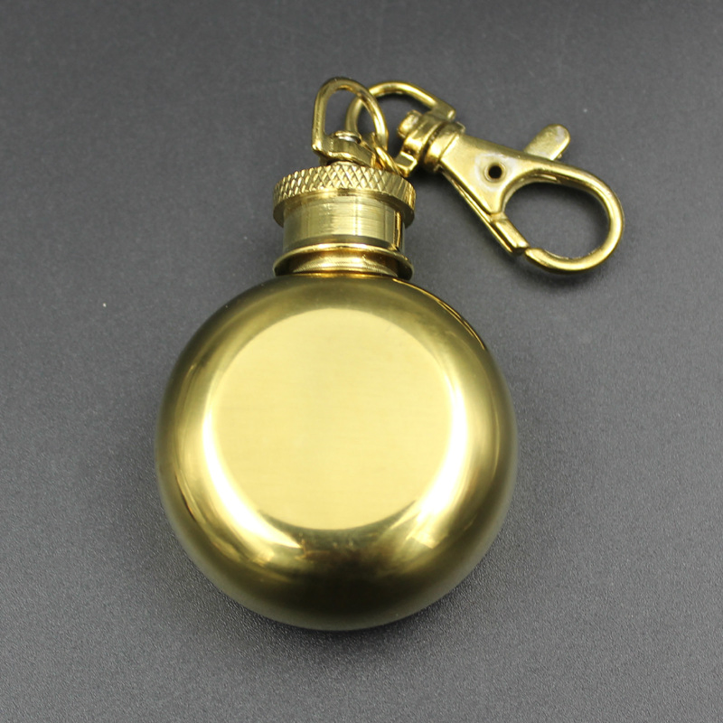 1oz/28ml Mini Pocket Cute 304 Stainless Steel Wine Flask Keychain Portable Hip Flask