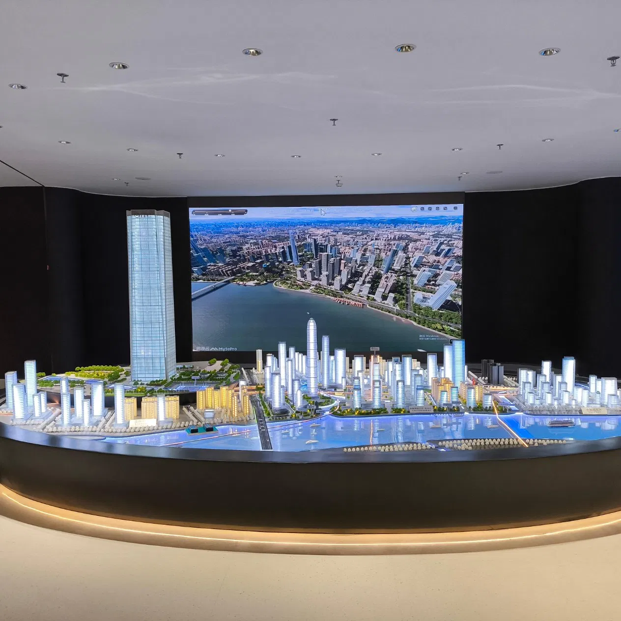 3D High-End Modern Commercial and Financial Square Building Sand Table Model