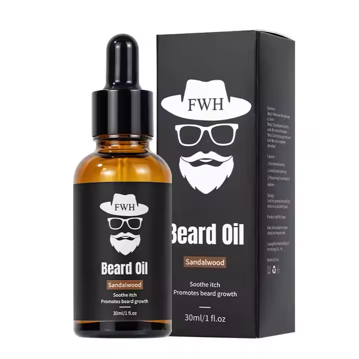OEM Men's Beard Growth Liquid Care Essential Oil Sandalwood Beard Oil