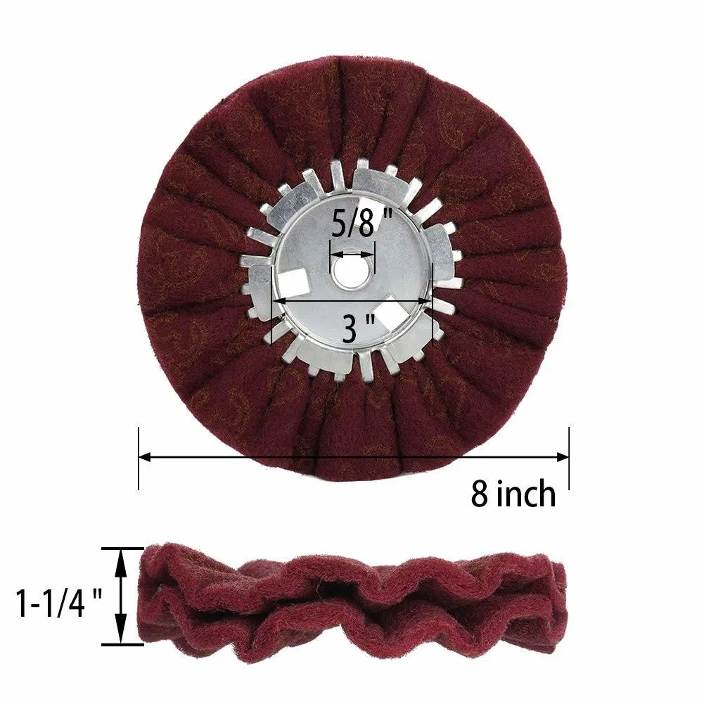 2 PCS Non-Woven Airway Buffing Wheel 5/8'' Arbor Hole. Polishing Wheel