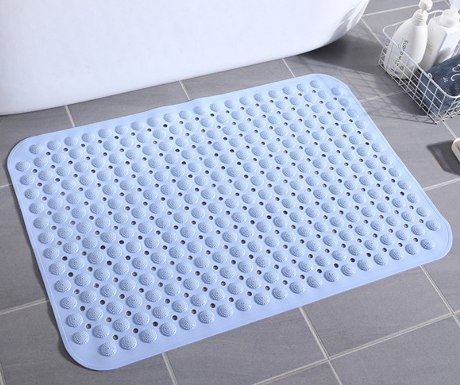 Solid Color PVC Non-Slip Suction Cups Bathroom Shower Mat