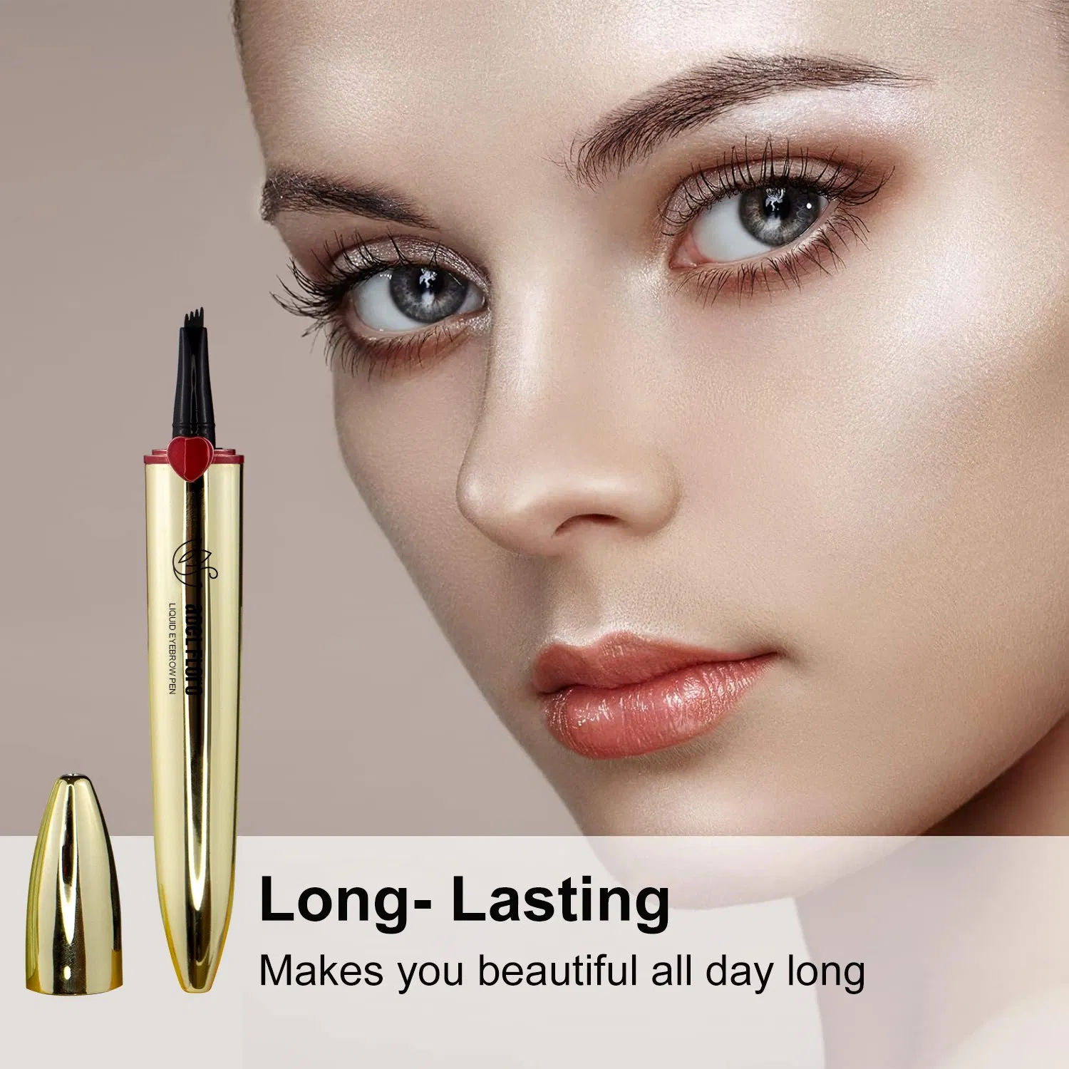 Best Waterproof Smudge Proof Long Lasting Liquid Eyebrow Pencil 4-Fork-Tip Black