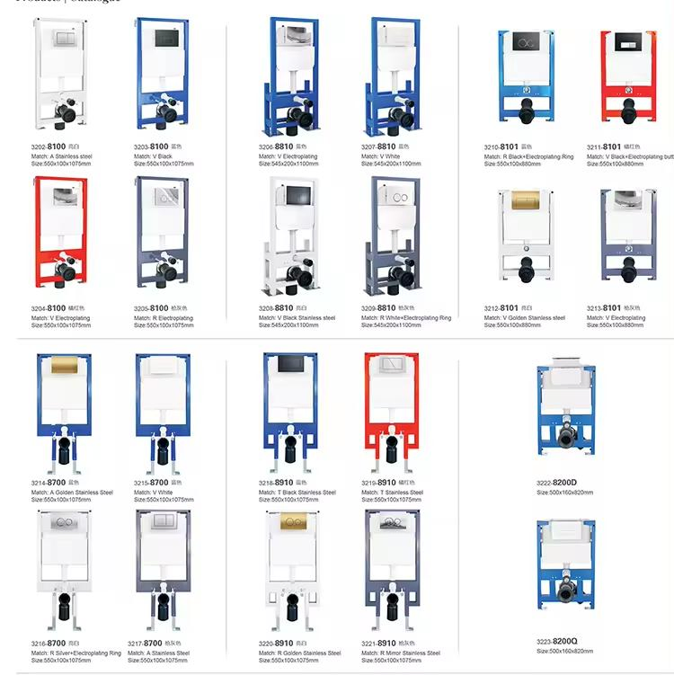 High Metal Concealed Cistern Wall Toilet with Hidden Flush Included for Space Efficiency Concealed Cistern Tank