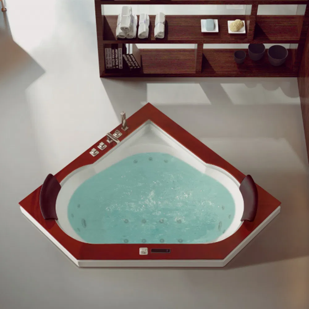 Угловая ванна для двоих с гидромассажем и подсветкой