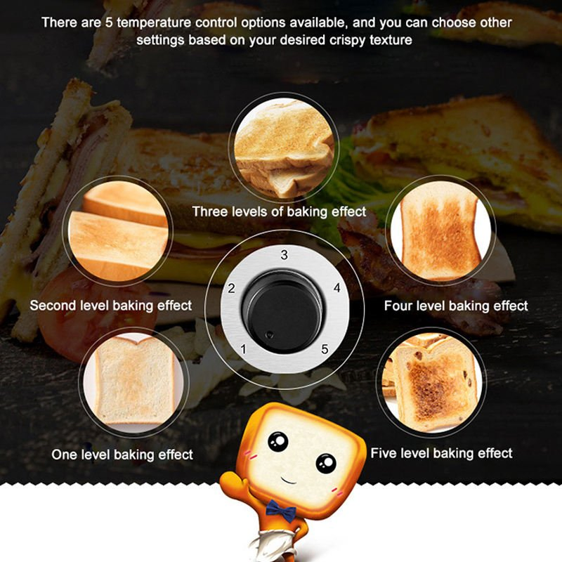 Electric Household Automatic Heated Toast Ultra Wide Slot Bun Peanut Toaster