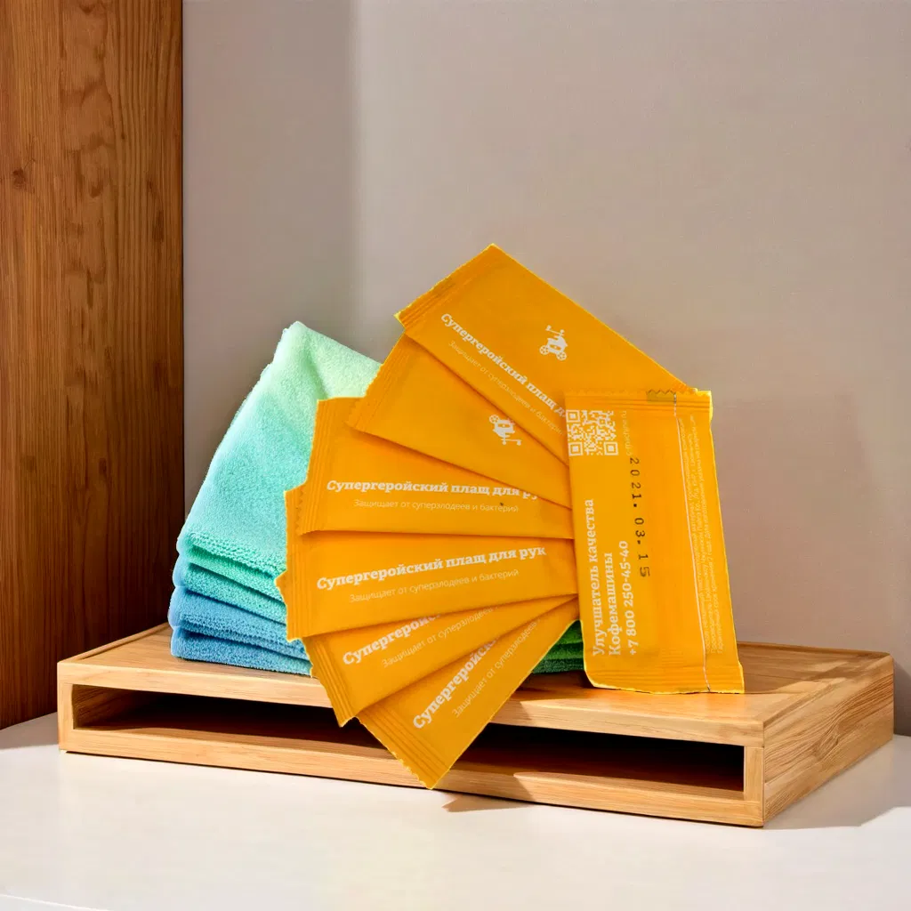 Single Pack Hygenic Antibacterial Wet Wipes Nonwoven Fabric Cleaning Tissues