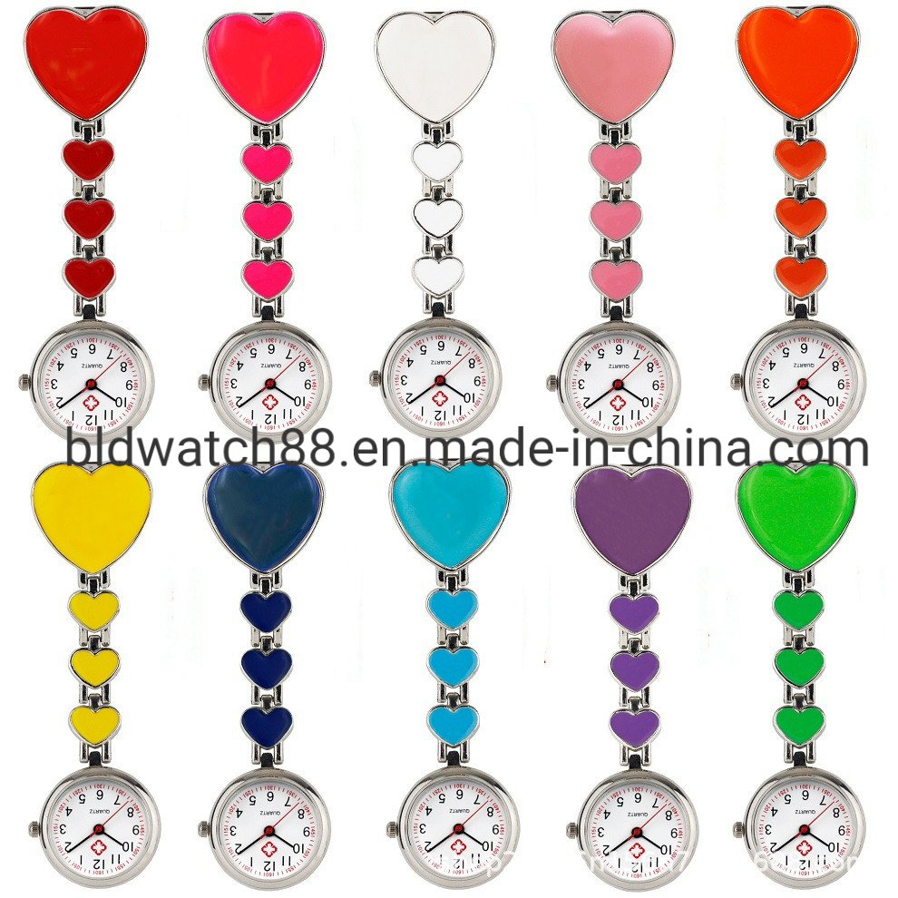 Colorful Heart Shape Nurses Watches for Promotion Gift