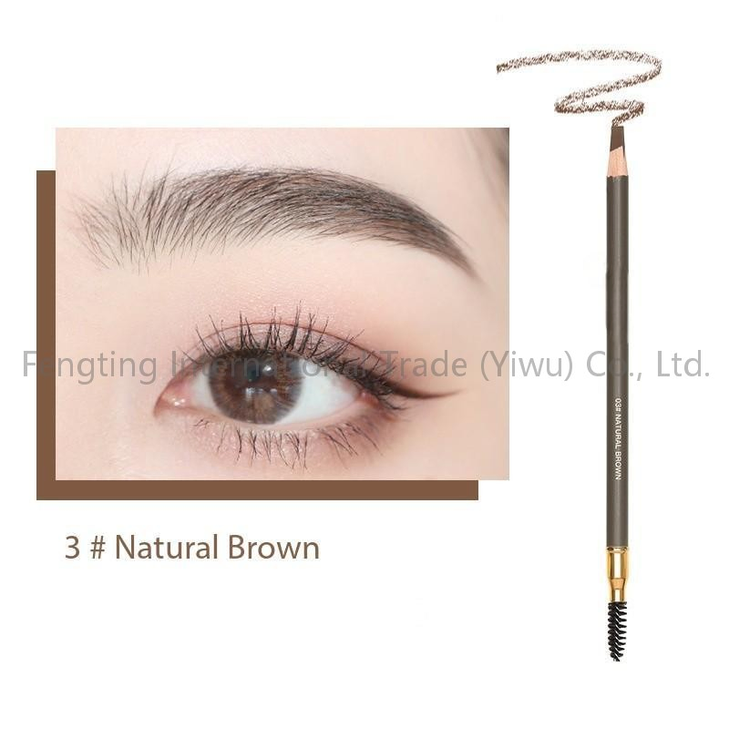 Custom Logo Newest OEM Private Label Double Headed Dark Brown Durable Wood Eyebrow Pencil New Ultra-Fine Waterproof Long-Lasting Eyebrow Pencil