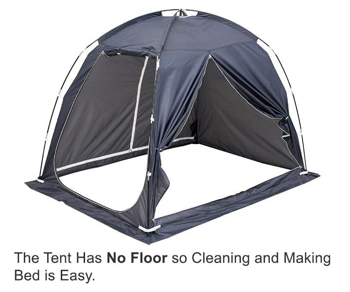 Floorless Indoor Privacy Tent Bed Cozy Sleep Queen Bed Mosquito Net