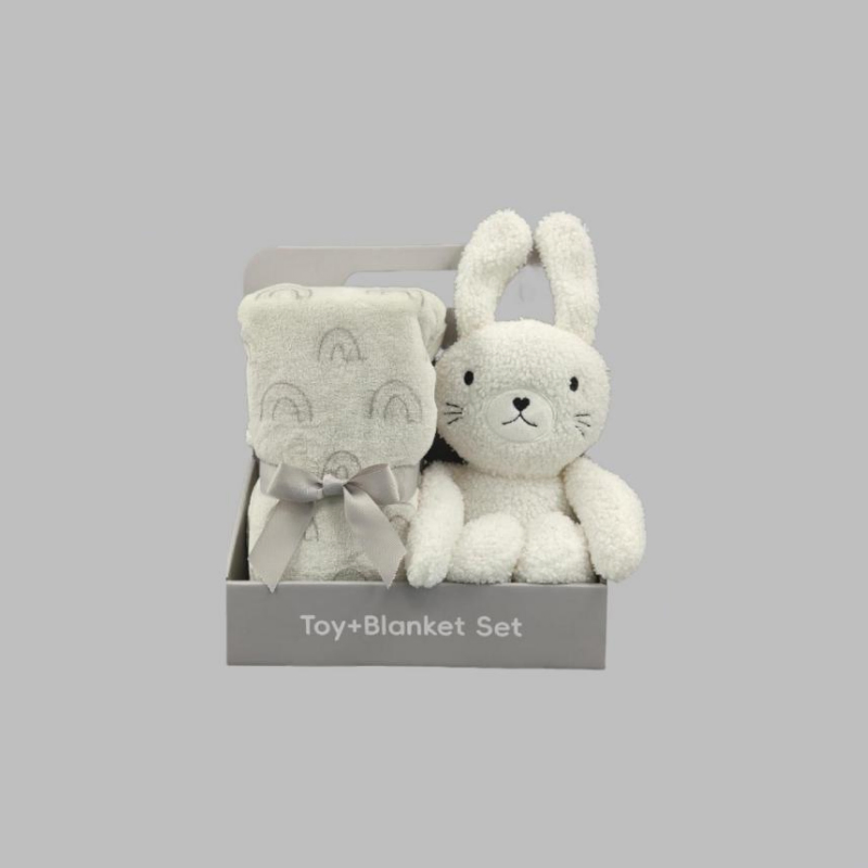 Wholesale Animal Toys with Blanket Rabbit Doll Cozy Plush Baby Security Blanket Loveys for Baby Doll