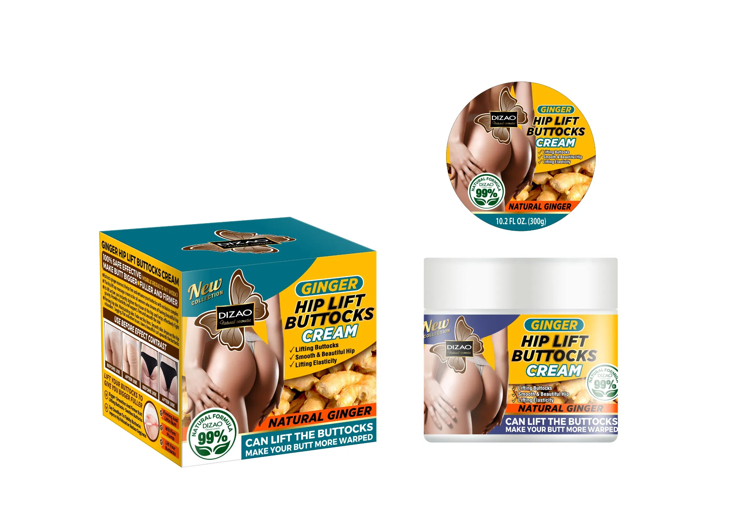 300g Perfect Body Ginger Hip up Massage Cream Lifting Buttocks Cream