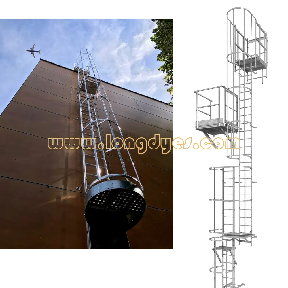 Lightweight Weight and Anit-Rust Multi-Section Fixed Ladder Fall Protection