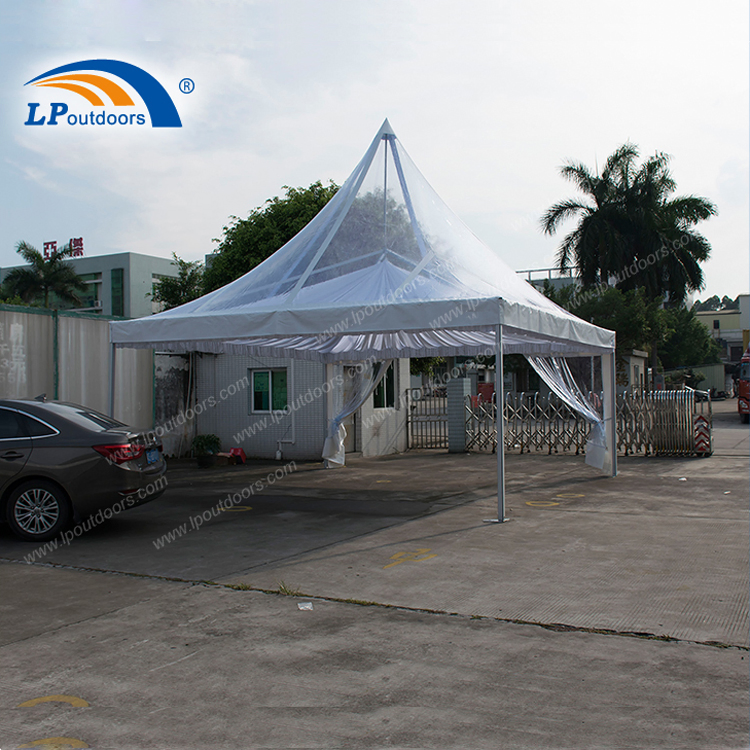 6X6m Aluminum Structure Luxury Outdoor Transparent Pagoda Tent for Sale
