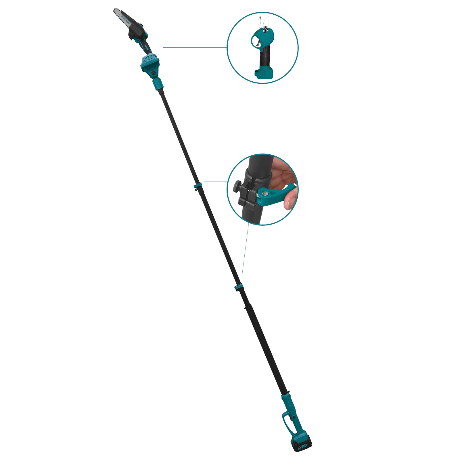 21V Electric Cordless Pole Shears Lithium Battery Power Pruning Shears