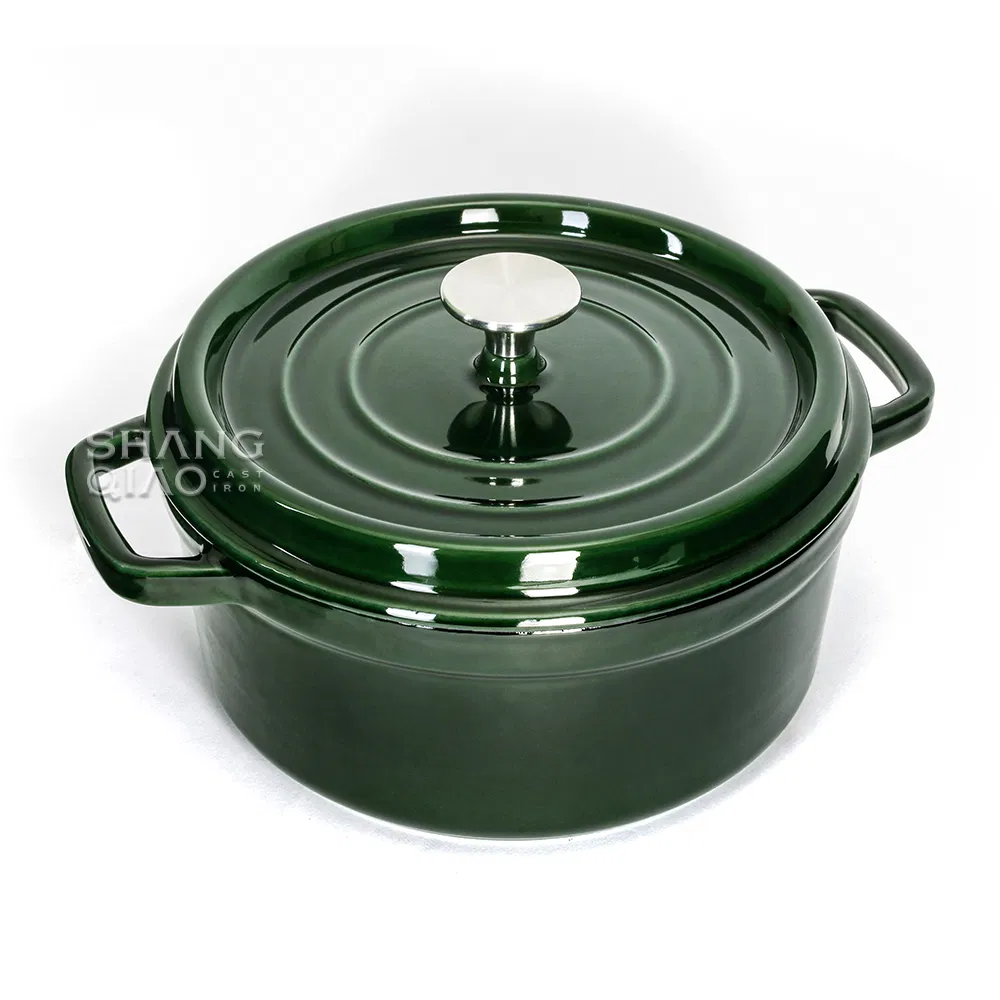 Чугунная эмалированная кастрюля-духовка с логотипом