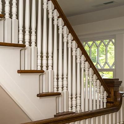 Modern Minimalist Style Solid Wood Stair Handrail Railing Guardrail Column