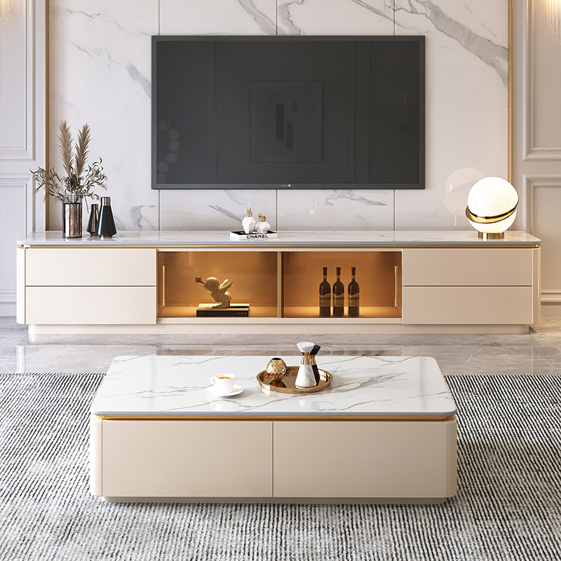 Тумба под телевизор розовое золото металл