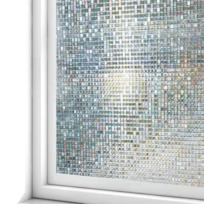 Removable Glue Free 3D Decorative Stained Glass Window Privacy Film for Door Window Covering Sun Blocking