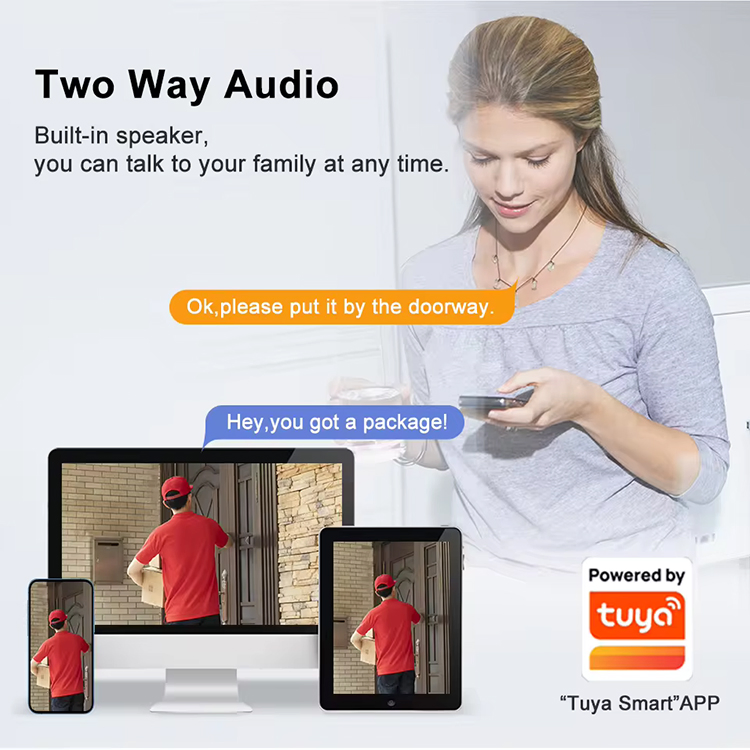 Smartlife APP IP65 Waterproof Home 2 Way Video Wireless Door Bell Rechargeable 5g 2.4G WiFi 3MP/1080P Tuya Smart Video Doorbell