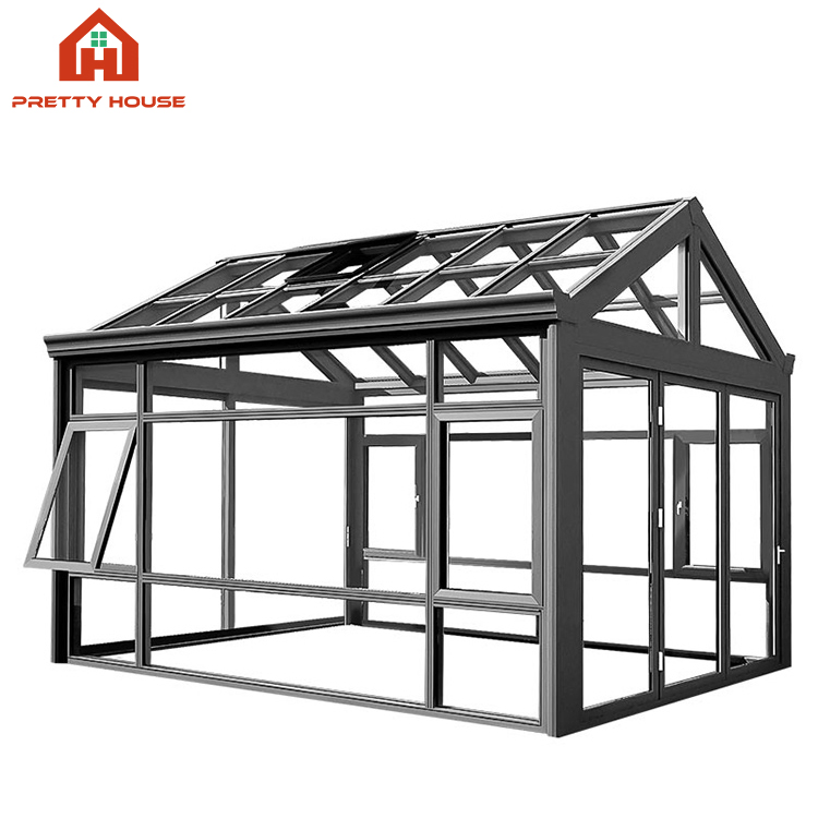 Automatic Swimming Enclosure Retractable Pool Cover Glass Sunroom