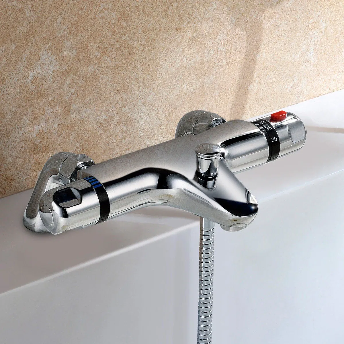 Aquacubic Bathroom Wall Mount Hot Cold Water Thermostatic Shower Mixer Faucet Valve