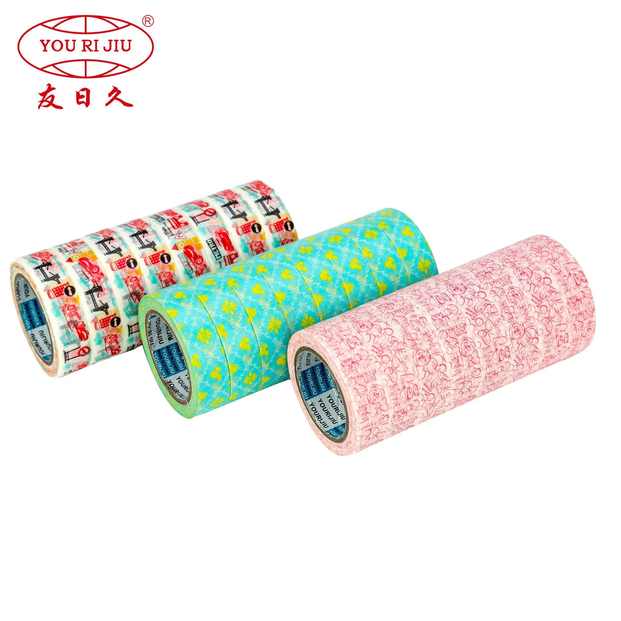Yourijiu Mix Color Easy Tear Rice Paper Kawaii Printed Custom Size Bulk Price Washi Tape