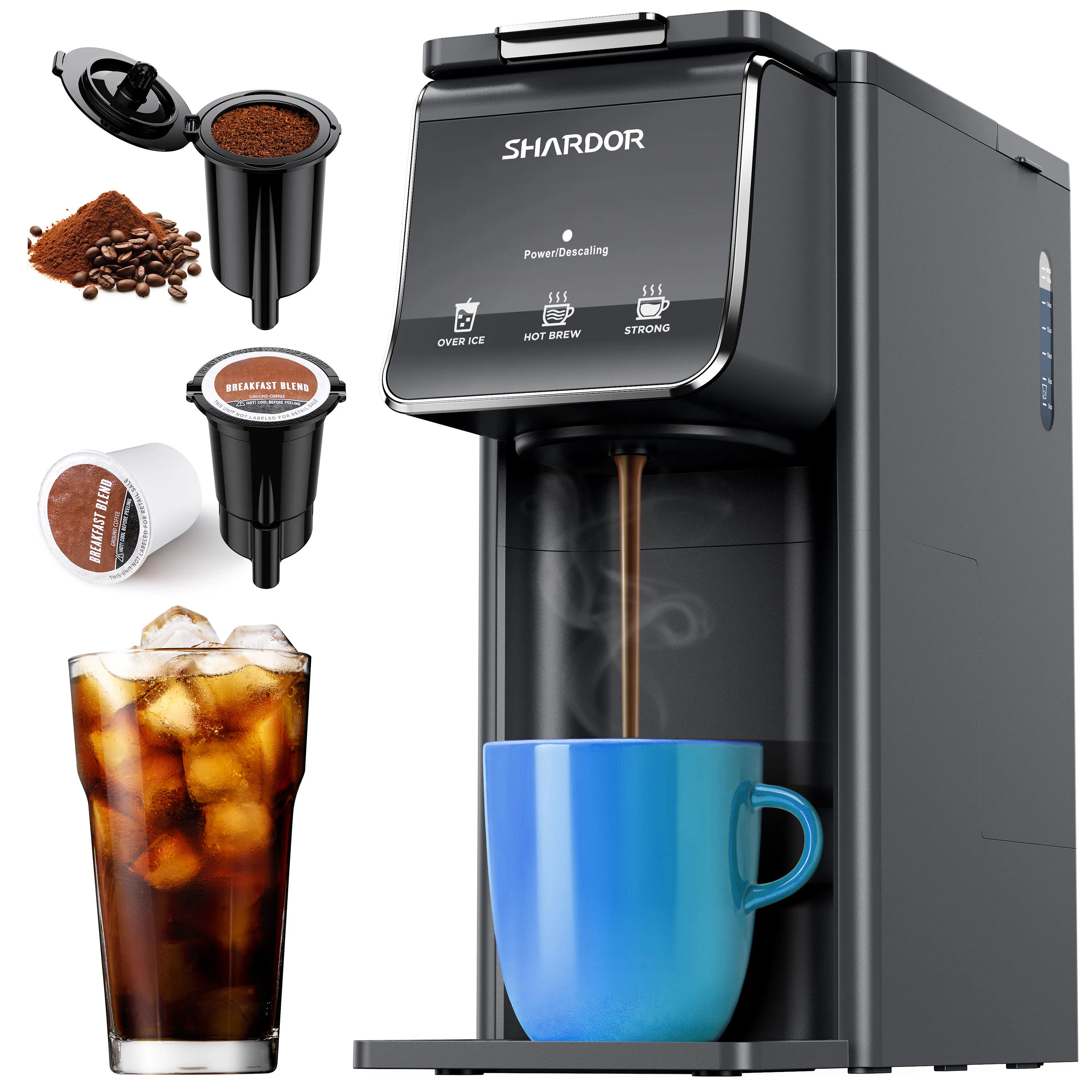 Cold & Hot Brew K-Cup Capsule Coffee Brewer Single Serve Coffee Maker