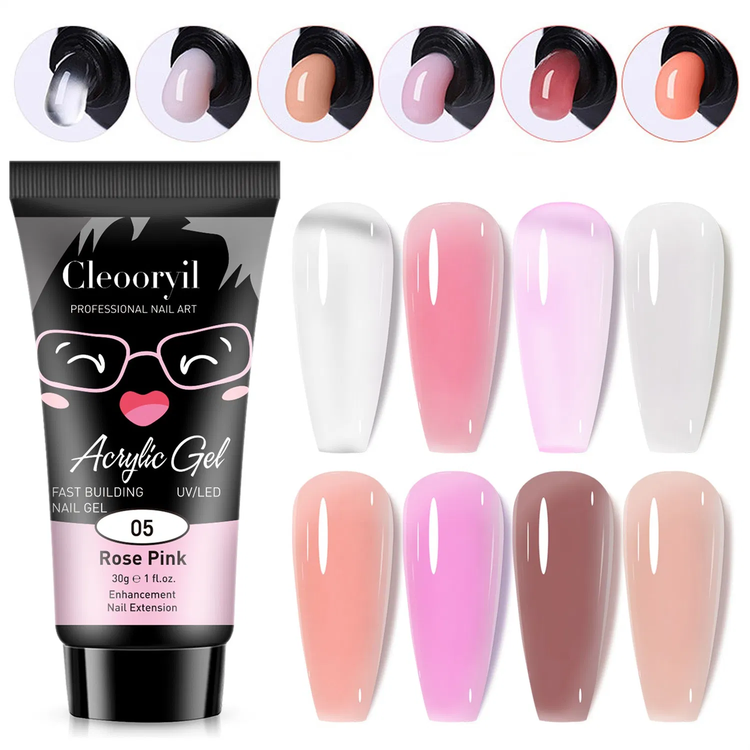 15ml 30ml Nail Art Extension Gel UV Solid Paper Free Holder Quickly Extend Crystal Model Gel Nail Phototherapy Crystal Poly Gel