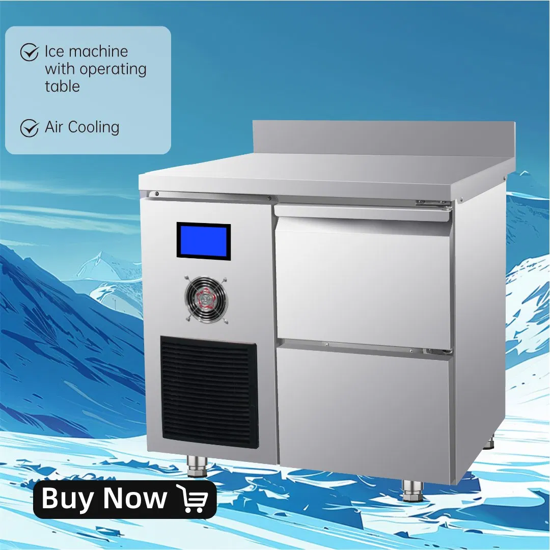 Commercial Ice Cube Maker Fully Automatic 82kg/24h Ice Machine with Multi-Use Stainless Tabletop