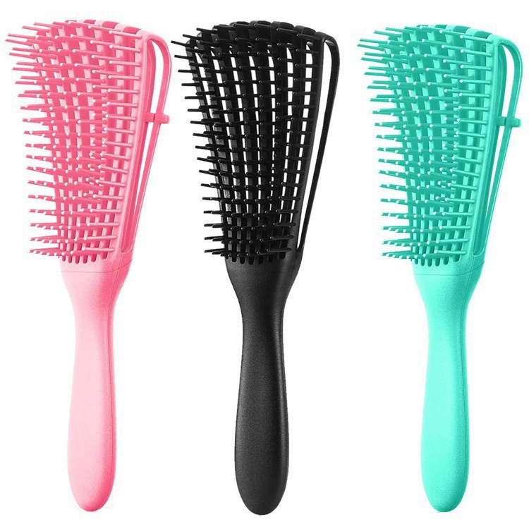 Wholesale Plastic Eight Rows Octopus Hair Brush Massage Vent Detangling Hair Brush for Women