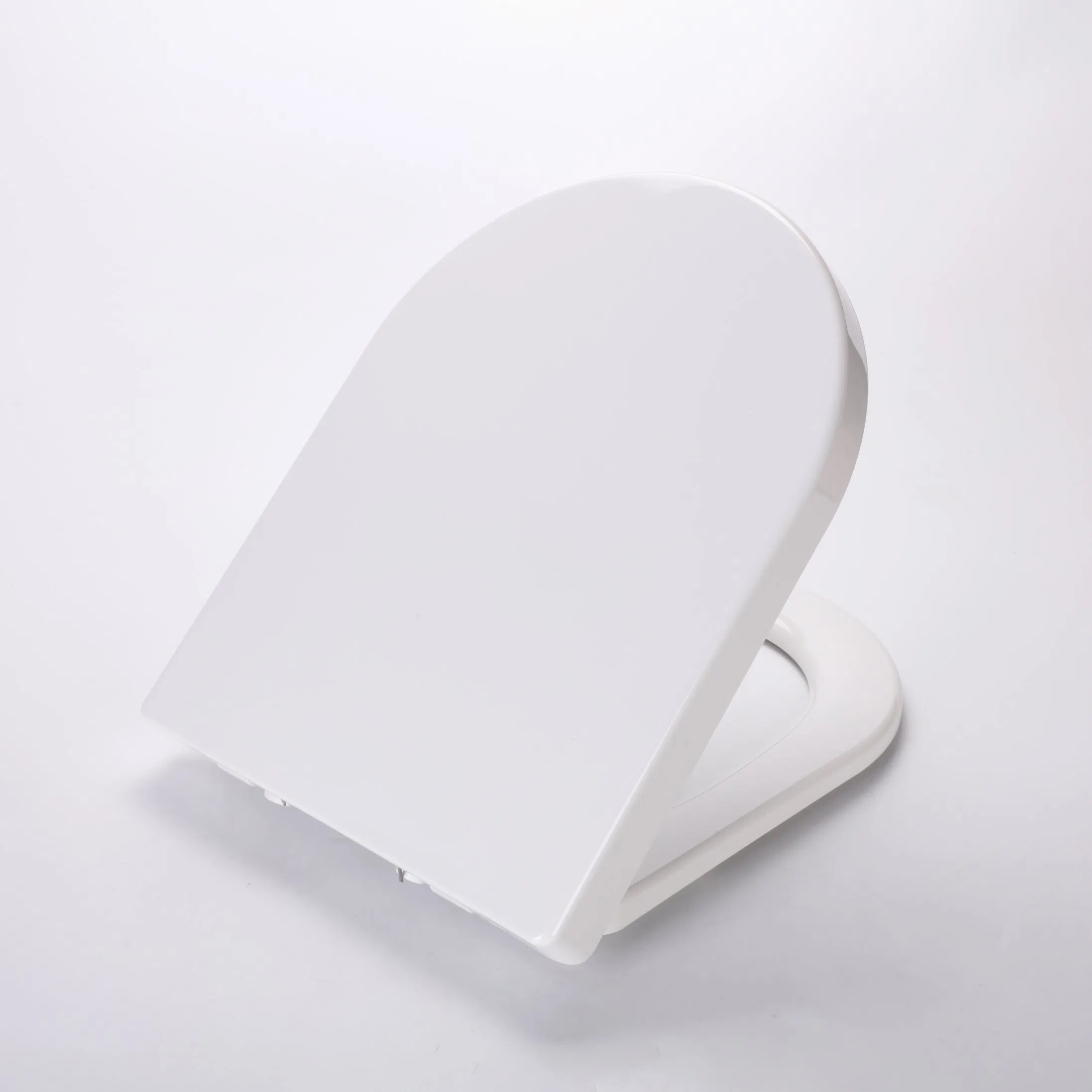 UF Toilet Seat Will Slowly Close and Never Loosen, D-Shape, Long Lasting White